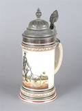 A German Ceramic and Pewter Mounted Stein