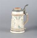 A German Ceramic and Pewter Mounted Stein