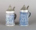 A German Salt Glaze and Pewter Mounted Stein