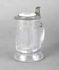A German Glass and Pewter Mounted Stein