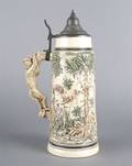 A German Ceramic and Pewter Mounted Stein