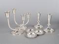 A Pair of American Sterling Silver Two Light Candelabras