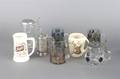 A Collection of Five Glass Steins and Mugs