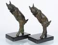 PAIR OF ART DECO PATINATED BRONZE BOOKENDS