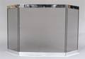 A Contemporary ThreePanel Chrome and Wire Mesh Fire Screen