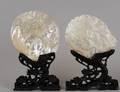 TWO CARVED MOTHER OF PEARL PLAQUES