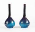A Pair of Chinese Flambe Glazed Porcelain Bottle Vases