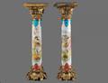 PAIR OF SEVRES PORCELAIN AND GILT BRONZE PEDESTALS