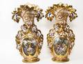 IMPRESSIVE PAIR OF OLD PARIS PORCELAIN VASES