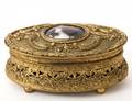 GILT BRONZE AND ENAMEL JEWELRY BOX
