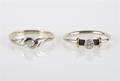 Two 14 Karat White Gold and Diamond Rings