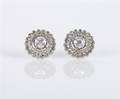 A Pair of White Gold and Diamond Earrings