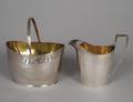 GEORGE III STERLING SILVER SUGAR BOWL AND CREAMER