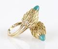 An 18 Karat Yellow Gold and Turquoise Ring
