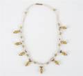 A 14 Karat Yellow Gold and Seed Pearl Indian Necklace