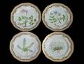SET OF FOUR ROYAL COPENHAGEN FLORA DANICA RETICULATED