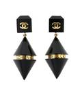 A Pair of Chanel Black Earclips