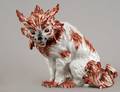 DRESDEN PORCELAIN FIGURE OF A CHINESE DOG