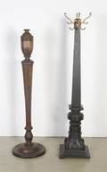 A Group of Two Carved Wood Pedestals