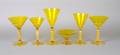 A Group of Yellow and Gold Venetian Glass Stemware
