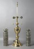 A Group of Three Brass Table Lamps