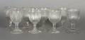 A Collection of Eight Early American Molded Glass Goblets