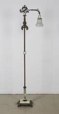 A Cast Metal and Onyx Floor Lamp