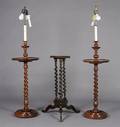 A Pair of Mahogany BarleyTwist Floor Lamps