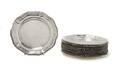 A Set of Fourteen English Silverplate Bread Plates