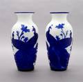 A Pair of Chinese Peking Glass Vases