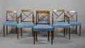 A Set of Six Regency Style Cross Back Chairs
