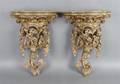 A Pair of Rococo Style Giltwood Brackets