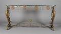 A Wrought Iron and Brass Console Table