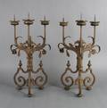 A Pair of Renaissance Revival ThreeLight Candelabra