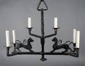 A French Wrought Iron SixLight Chandelier