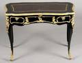 LOUIS XV STYLE GILT BRONZE MOUNTED EBONIZED DESK