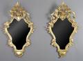A Pair of Rococo Style Giltwood Mirrors