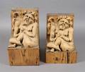 A Pair of Continental Carved Pine Brackets