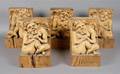 A Set of Five Continental Carved Pine Brackets