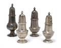 A Group of Four English Silver Casters London