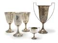 A Collection of Three American Sterling Silver Goblets