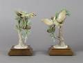 A Pair of Royal Worcester Dorothy Doughty Birds Gold Crests