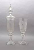 A Pair of Engraved Glass Pokals
