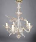 A Venetian Glass FiveLight Chandelier