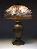 An American Reverse Painted Lamp Handel