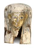 An Egyptian Painted Wood Sarcophagus Mask