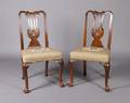 A Pair of George III Walnut Side Chairs