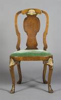 A George II Style Walnut and Parcel Gilt Armchair