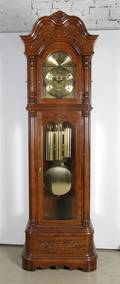 An American Oak Tall Case Clock Ridgeway