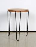 A Laminated Wood and Steel Side Table